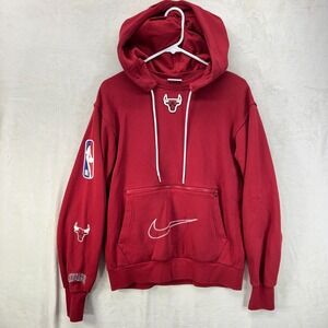 Nike Chicago Bulls City Edition NBA Hoodie Red Small Fleece Pullover DN8655-698